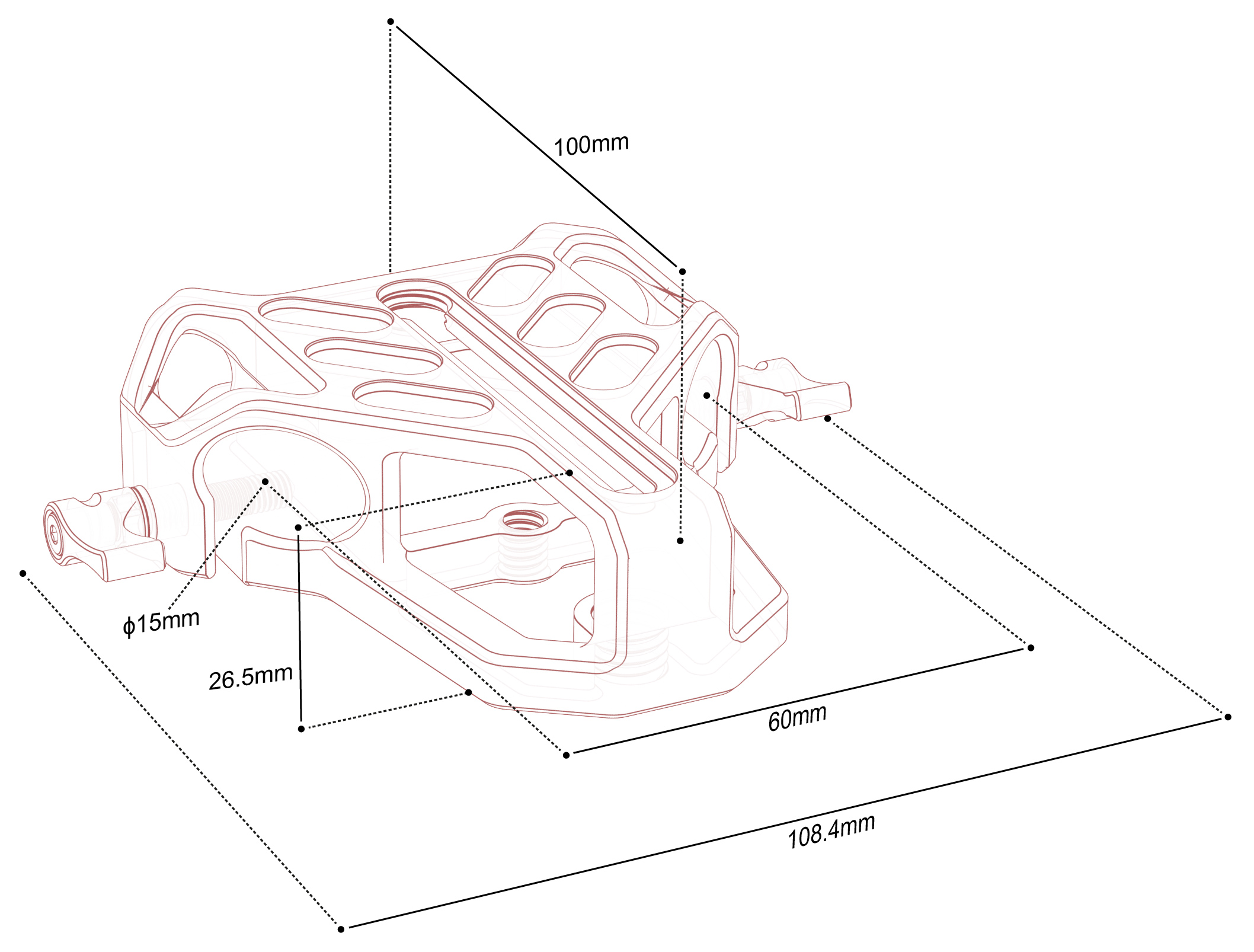 UNIVERSAL LENS SUPPORT 15MM LOCK SYSTEM PARAMETERS